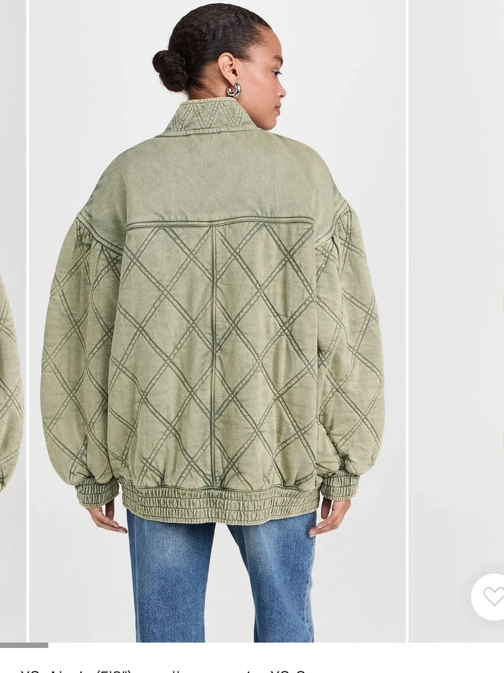 Free People Juno Green quilted coat Jacket size large